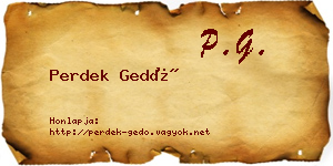 Perdek Gedő névjegykártya